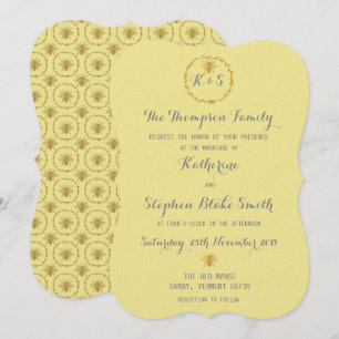 Invitation Mariage d'abeilles d'or de Honey Toffee