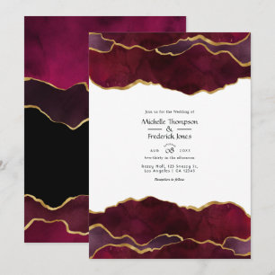 Invitation Mariage d'âge de Bourgogne et d'or