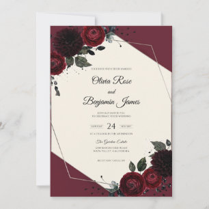 Invitation Mariage Dahlia Marron Triste