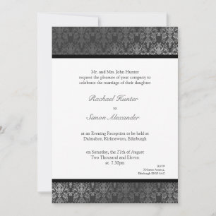 Invitation Mariage damassé à l'effet chatoyant - g