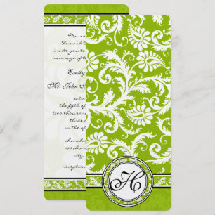 Invitation Mariage damassé Apple Green