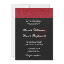 Mariage damassé rouge et noir B734