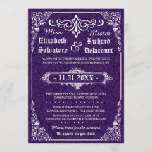 Mariage damassé victorienne violette gothique Invi