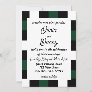 Invitation Mariage Damier à Carreaux