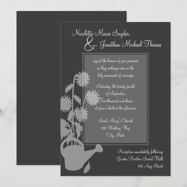 Invitation Mariage d'amour croissant (Devant / Derrière)