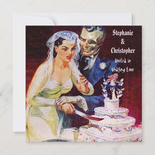 Invitation Mariage d'amour pour la mariée d'horreur d'Hallowe (Devant)