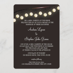 Invitation Mariage d'ampoules vintages
