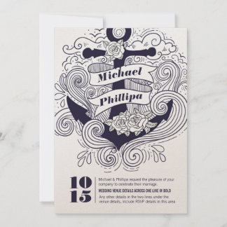 Invitation Mariage d'Ancres nautiques