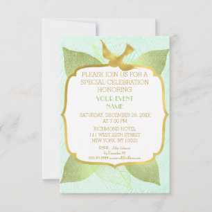 Invitation Mariage d'anniversaire moderne Vert Golden Vip
