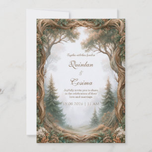 Invitation Mariage dans la forêt aux arbres tordus