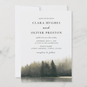 Invitation Mariage dans la forêt de séquoias côtière de Pine 