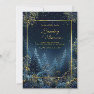 Invitation Mariage dans la forêt enchantée de minuit
