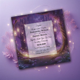 Invitation Mariage dans la Forêt Enchantée de Violet à Minuit