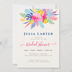 Invitation Mariage dans la Forêt Sauvage Rose Bleu Marine
