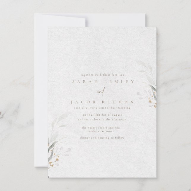 Invitation Mariage dans le jardin botanique (Devant)