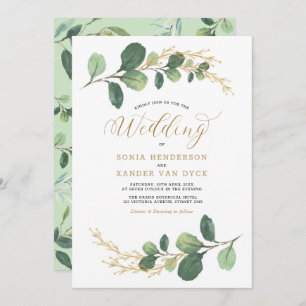 Invitation Mariage dans le jardin botanique classique + verdu