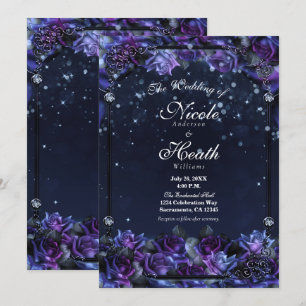 Invitation Mariage dans le jardin des Roses Imaginaires viole