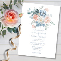 Mariage dans le jardin floral bleu et rose pâle