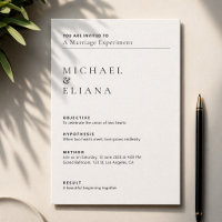Mariage dans le style d'un rapport de laboratoire