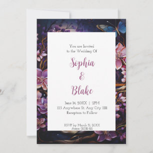 Invitation Mariage dans un jardin au clair de lune