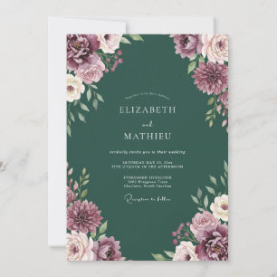 Invitation Mariage dans une forêt luxuriante de vert émeraude