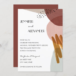 Invitation Mariage d'aquarelle Abstrait