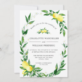 Invitation Mariage d'aquarelle aux citrons fleuris