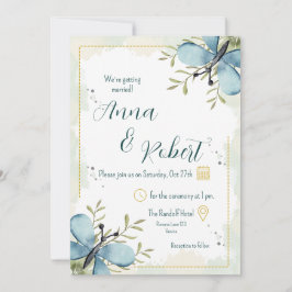 Invitation Mariage d'aquarelle Bleu clair