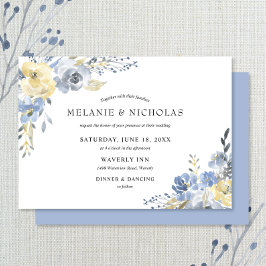 Invitation Mariage d'aquarelle bleu foncé