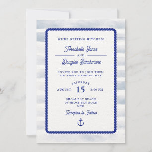Invitation Mariage d'aquarelle bleu marine