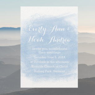 Invitation Mariage d'aquarelle bleu Serenity