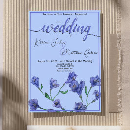Invitation Mariage d'aquarelle bleu violet