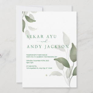 Invitation mariage d'aquarelle botanique