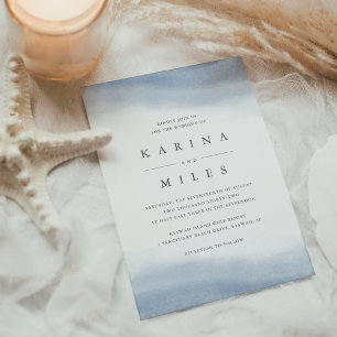 Invitation Mariage d'aquarelle côtière Ebb Tide