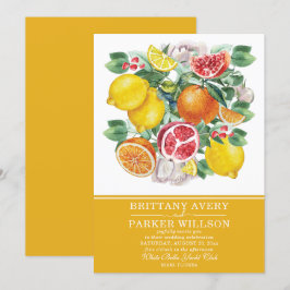 Invitation Mariage d'aquarelle d'agrumes botaniques