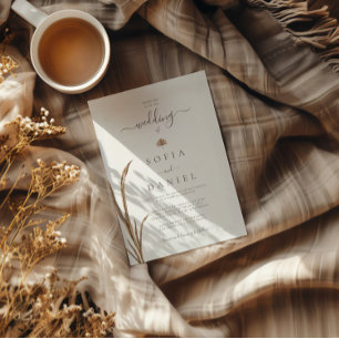 Invitation Mariage d'aquarelle d'automne vintage Boho