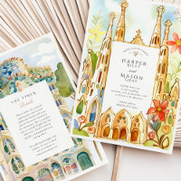 Mariage d'aquarelle de Barcelone Gaudí