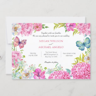 Invitation Mariage d'aquarelle de fleurs roses