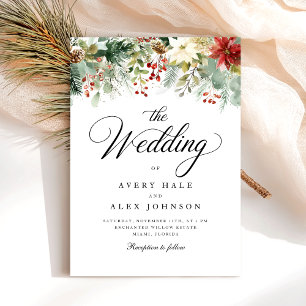 Invitation Mariage d'aquarelle de Noël