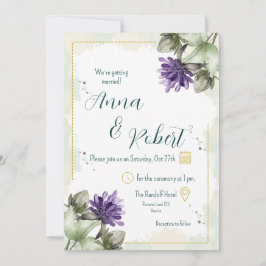 Invitation Mariage d'aquarelle en fleurs de trèfle