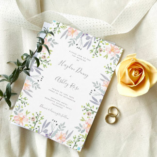 Invitation Mariage d'aquarelle fleur sauvage