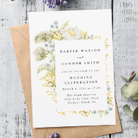 Mariage d'aquarelle Fleur sauvage jaune ressort