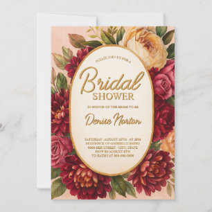 Invitation Mariage d'aquarelle florale de Bourgogne