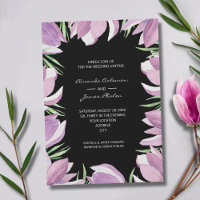 Mariage d'aquarelle florale Magnolia violet