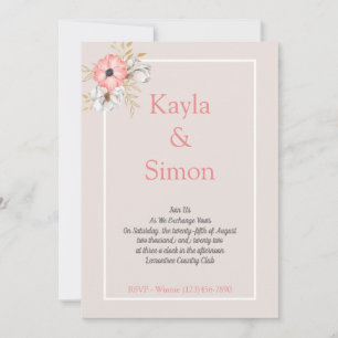Invitation Mariage d'aquarelle florale minimaliste