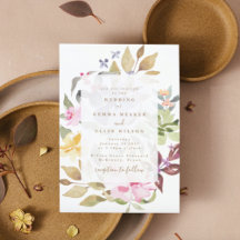 Mariage d'aquarelle florale séchée