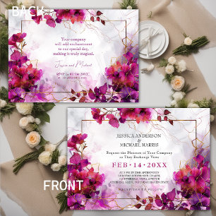 Invitation Mariage d'aquarelle Fuchsia