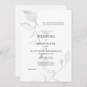 Invitation Mariage d'aquarelle moderne