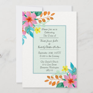 Invitation Mariage d'aquarelle moderne brillant