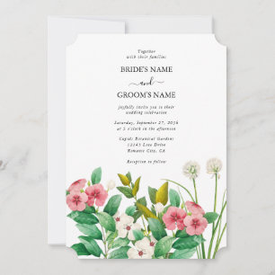 Invitation Mariage d'aquarelle périphérique fleur sauvage